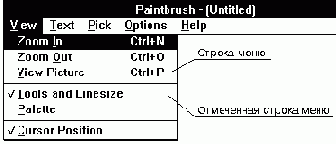Классификация типов меню